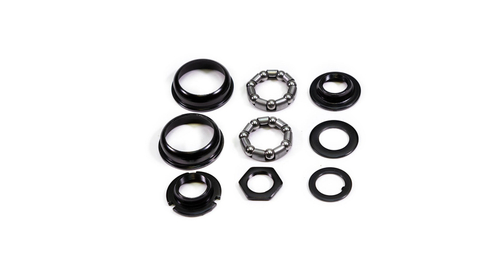 Каретка TRIX для односоставных шатунов, 9 деталей, подшипник 5/16"х7-2шт, чашка 43.1мм-2шт; конус левый 3/4"х24T-LH, правый 13/16"х24T, шайба-2шт, гайка, черная (100)