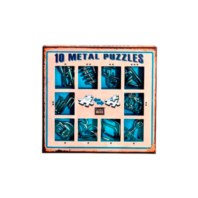 Набор металлических головоломок "Eureka! 3D Puzzle", 10 шт, цвет синий