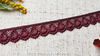 Кружево плетеное, ш. 2-2,2 см, сливовый