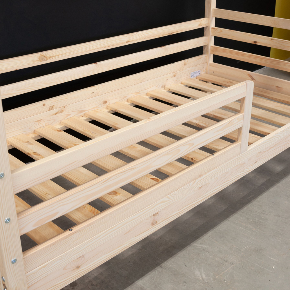 Кровать детская, 90х190х170, Альков, с бортиком, кровать домик, деревянная, лак, Dipriz