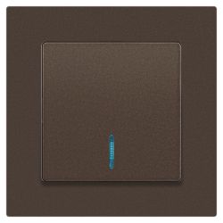 Выключатель Intro Accent 6-102-08 с подсветкой, 10А-250В, IP20, СУ, AL/CU, бронза | Intro