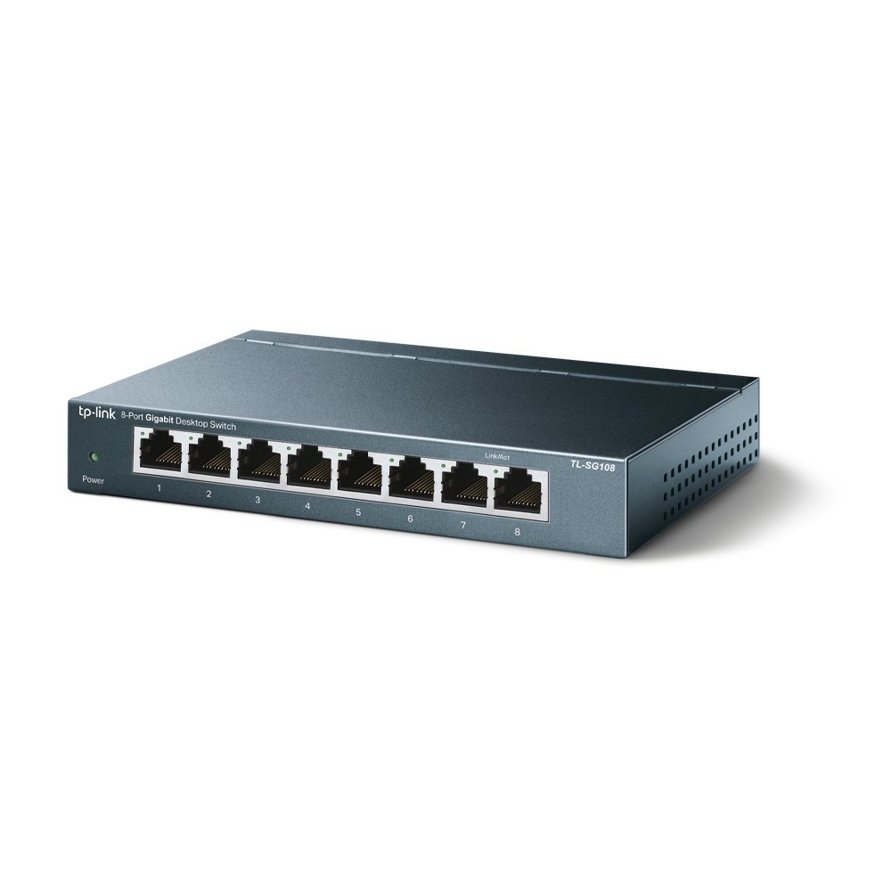 Коммутатор TP-Link TL-SG108 Настольный коммутатор с 8 гигабитными портами