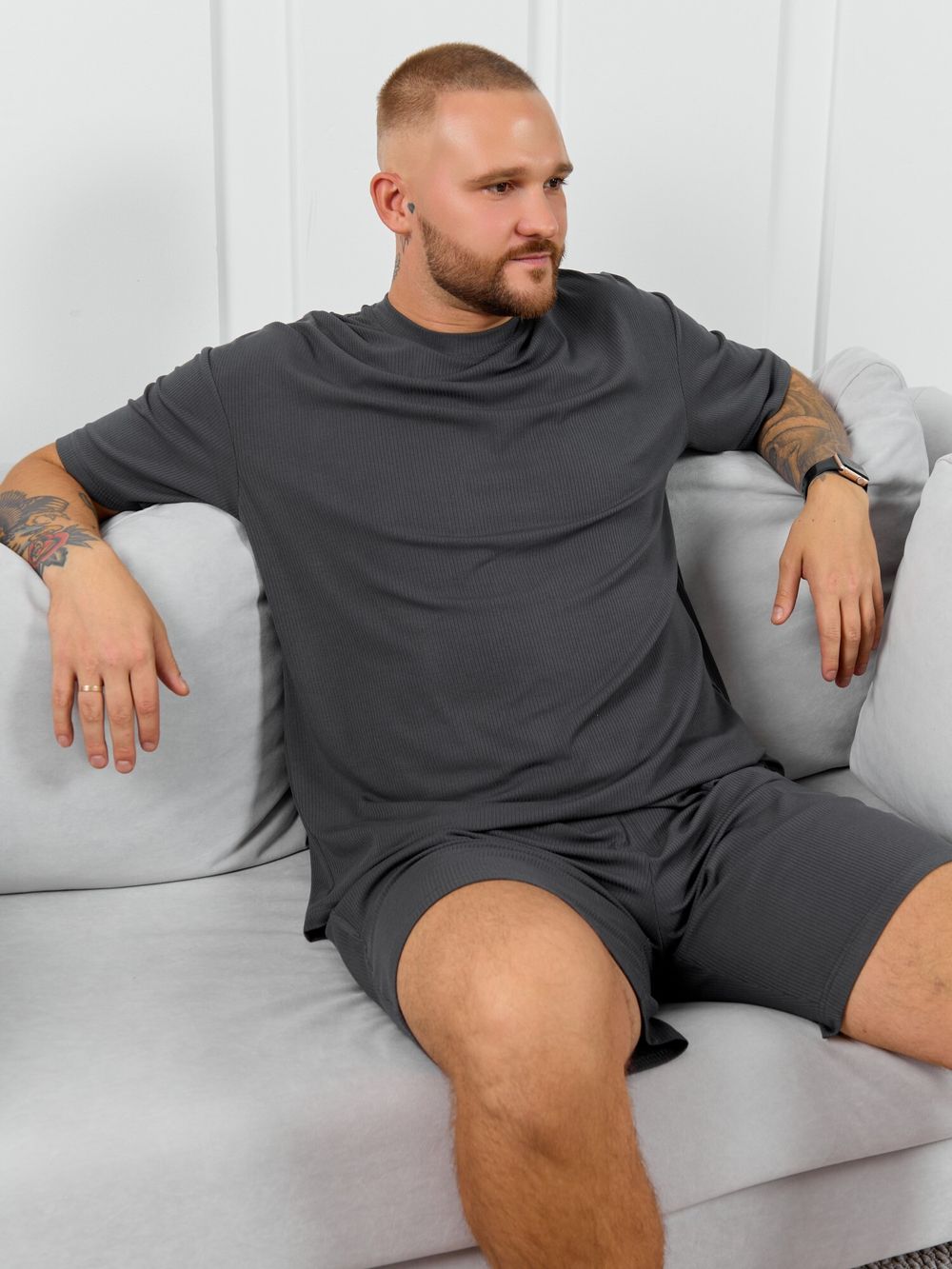 Фуфайка (футболка) мужская  Алессандро-1 Виотекс ГРАФИТОВЫЙ