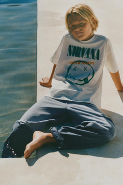 ZARA ФУТБОЛКА С ПРИНТОМ NIRVANA ®, БЕЛЫЙ