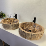 Раковина из окаменелого дерева ПАРА! OD-62335 56*49*16 2шт