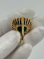 Кольцо с зелёным кристаллом