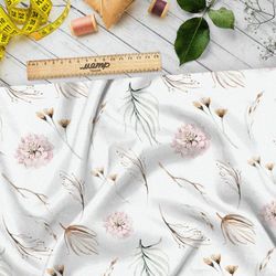 Ткань ниагара тонкие веточки с цветами