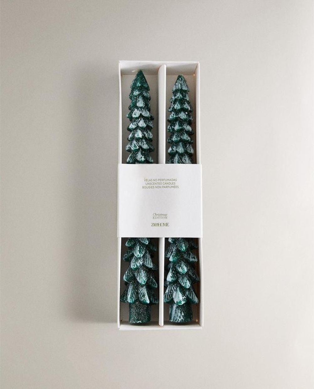 ZARA HOME НАБОР ДЕКОРАТИВНЫХ СВЕЧЕЙ (УПАКОВКА ИЗ 2 ШТУК), ЗЕЛЕНЫЙ