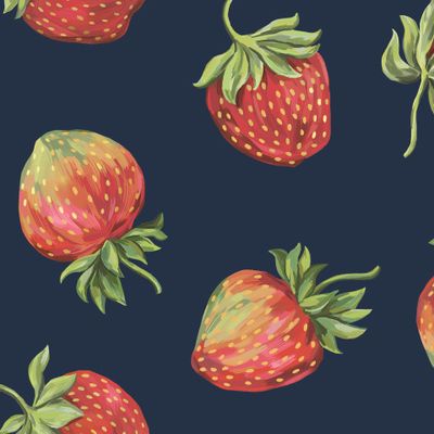 Клубника на темно-синем фоне