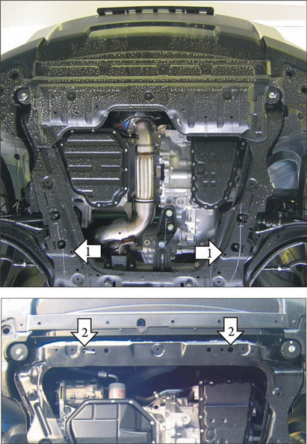 Усиленная защита Motodor картера двигателя, кпп. 2 мм, сталь. для Nissan X-Trail 2007-2010,Nissan X-Trail 2010-2015 арт.01426
