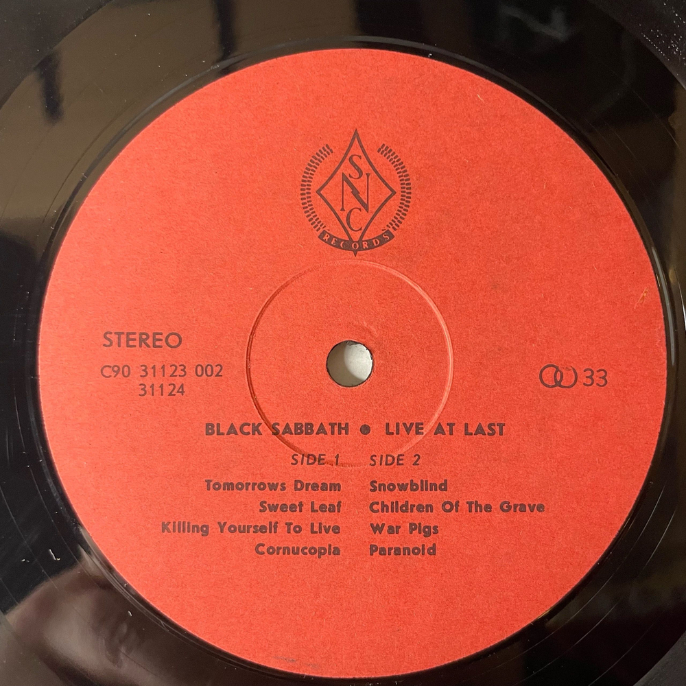 Винтажная виниловая пластинка LP Black Sabbath, Блэк Сэбэт, Live At Last (СССР 1990)