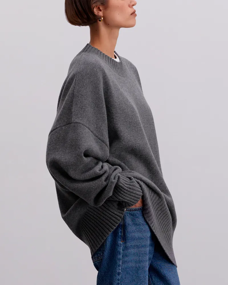 Серый джемпер из шерсти