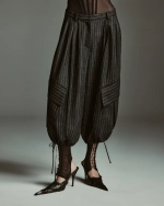 Бриджи из шерти в полоску М, Серые