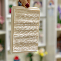 Молд силиконовый для творчества "Вязание с Косами"/ Форма для текстуры, коврик для лепки из полимерной глины, для мыла и воска