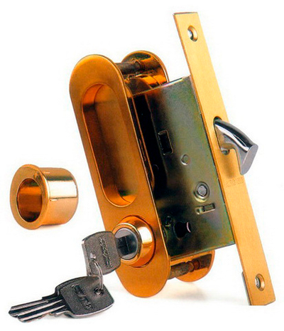 Ручка для раздвижных дверей ARCHIE-LONGO  A-K01/02-V1II латунь мат ключ