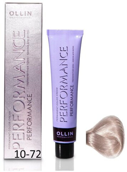 OLLIN PERFORMANCE 10/72 светлый блондин коричнево-фиолетовый 60мл Перманентная крем-краска для волос