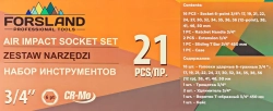 Набор инструментов ударных 21пр. 3/4''(6гр.) Forsland Forsland-6212-5MPB