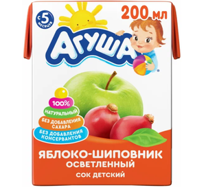 СОК АГУША ЯБЛОКО ШИПОВНИК 200МЛ