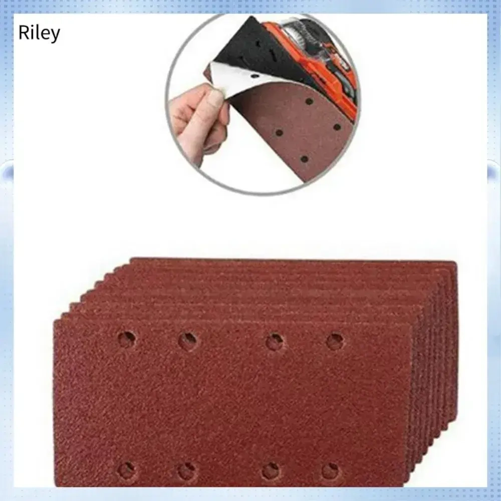 40 шт., квадратная флокированная наждачная бумага, 8 отверстий, 40-80 зернистость, ассортимент листов абразивной бумаги инструментов