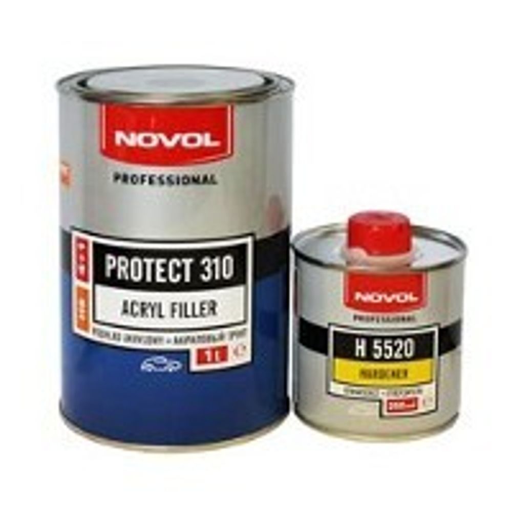 Грунтовка Акрил. 4+1 HS наполнитель Черная  Protekt 310  (1 л.+0,25 л. отверд.) (NOVOL)