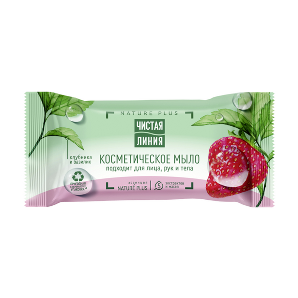 Чистая Линия Мыло Кусковое 75гр ! КЛУБНИКА *12*48*