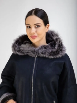 Дубленка женская зима натуральная оверсайз Турция