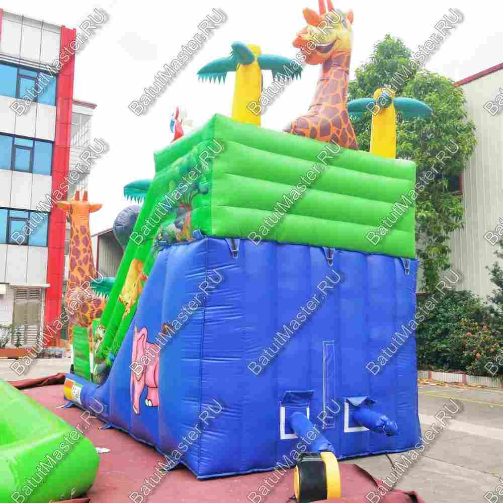 Надувной батут-горка "Веселые жирафы", 7*3,5*5 м