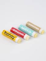 "Вишневый Набор" Натуральные бальзамы для губ с пчелиным воском 4 шт.