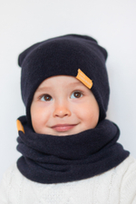 детская шапка из турецкой шерсти темно-синяя