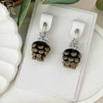 LEFIREL' Серьги серебряные женские "Шишечки" с бусинами из муранского стекла / ювелирные украшения из родированного серебра 925