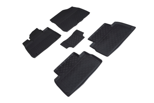 Резиновые коврики с высоким бортом для Hyundai Santa Fe IV (5 мест) rest 2020-н.в., Seintex.96314