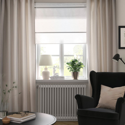 IKEA LENDA  (ИКЕА ЛЕНДА)  -  Штора с креплением, 2 шт, на ленте/кремовая, 140x300 см