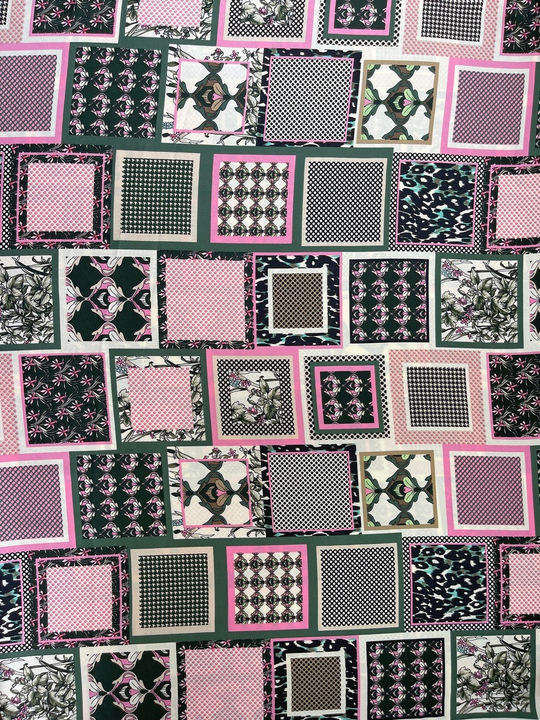 Плательная принт, пэчворк розовый/черный Bavaria DGT BST3402D16C1