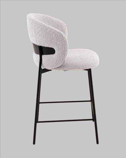 Стул полубарный Блейз букле светло-серый