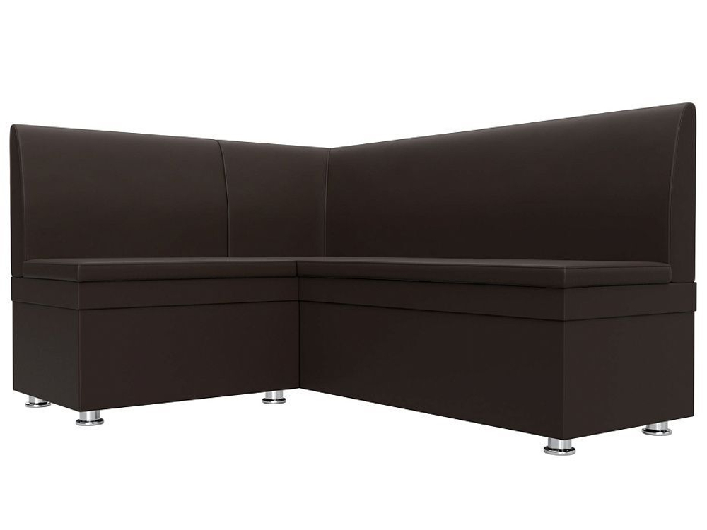 Диван кухонный угловой Уют левый угол, Коричневый, Экокожа, 28385L