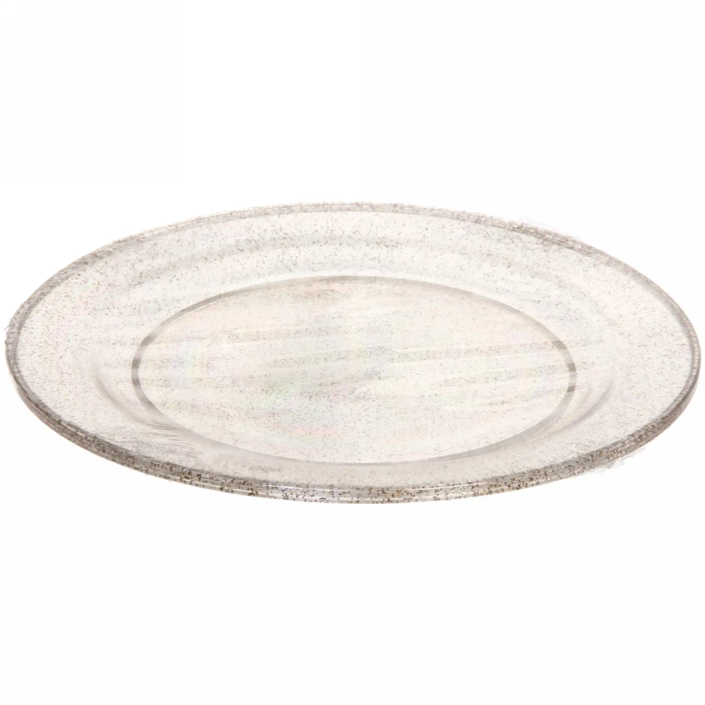 Тарелка одноразовая 19 см «Блестки золото» в наборе 3шт