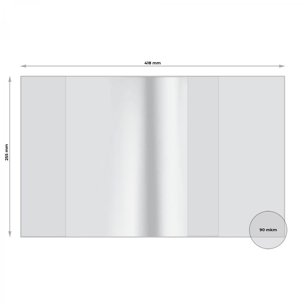 Обложка 255*418 мм, для тетрадей и учебников, Alingar, с прозрачным клапаном, ПВХ, 90 мкм