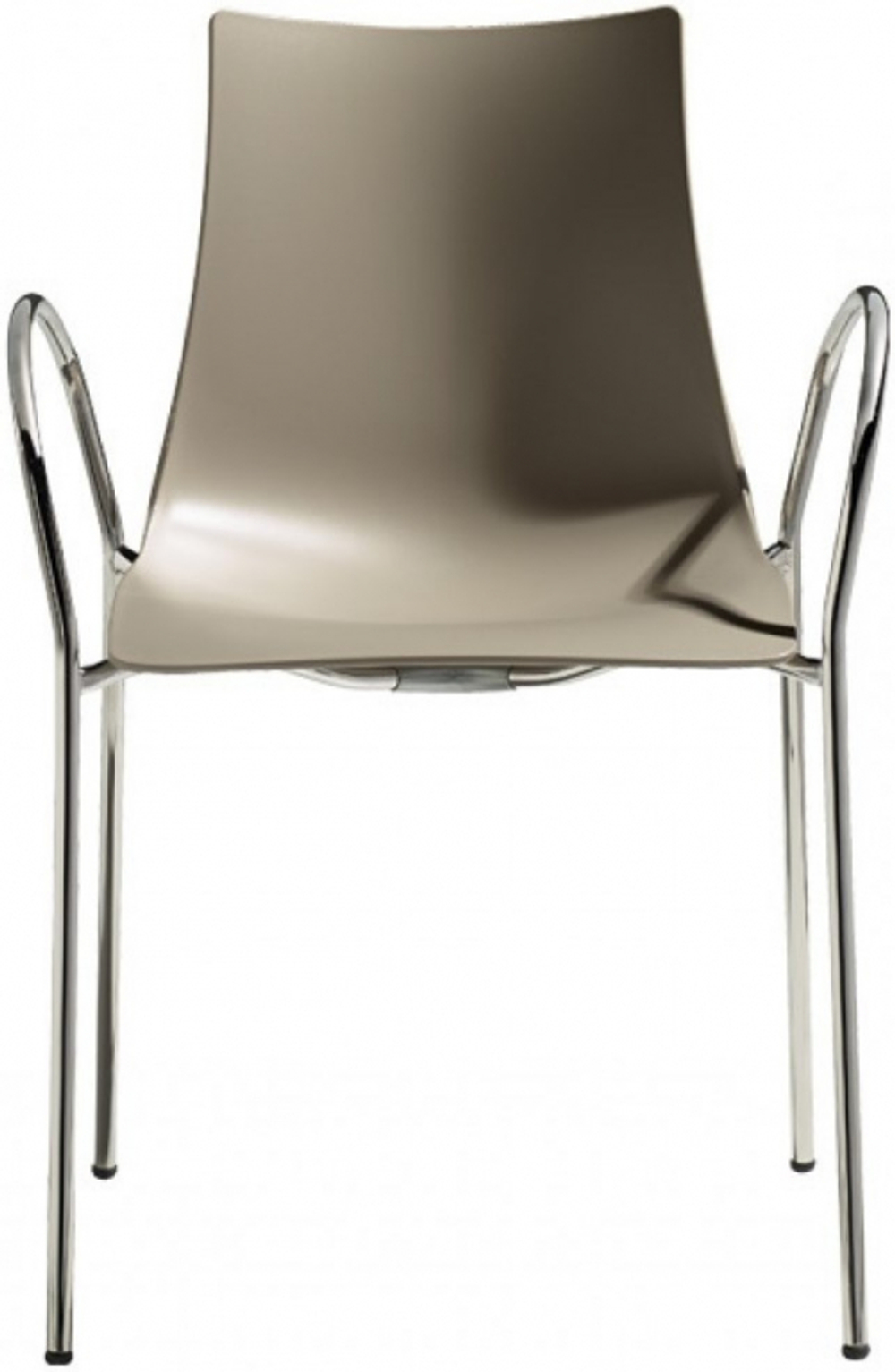 Кресло пластиковое Scab Design Zebra Technopolymer, хром, тортора