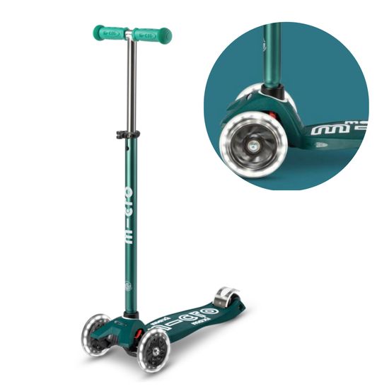 Самокат Maxi Micro Deluxe ECO Green LED