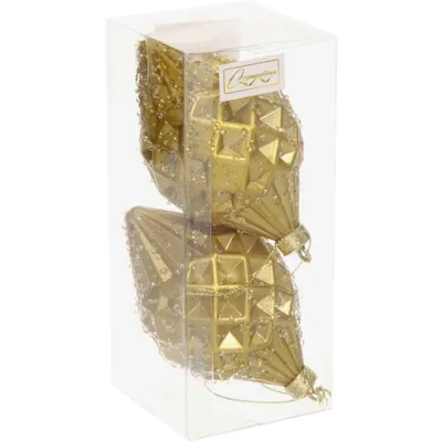 Ёлочные игрушки VERSAILLES «Ледяная капля» 12*6 см (набор 2 шт), Золото