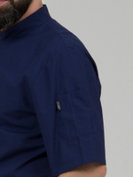 Темно-синяя мужская рубашка-китель "Мир" для повара и кондитера NVDesign