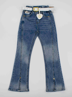 джинсы на резинке клеш Сердечки 4458