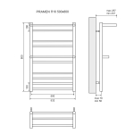 Полотенцесушитель электрический Lemark Pramen LM33810E П10 500x800, левый/правый