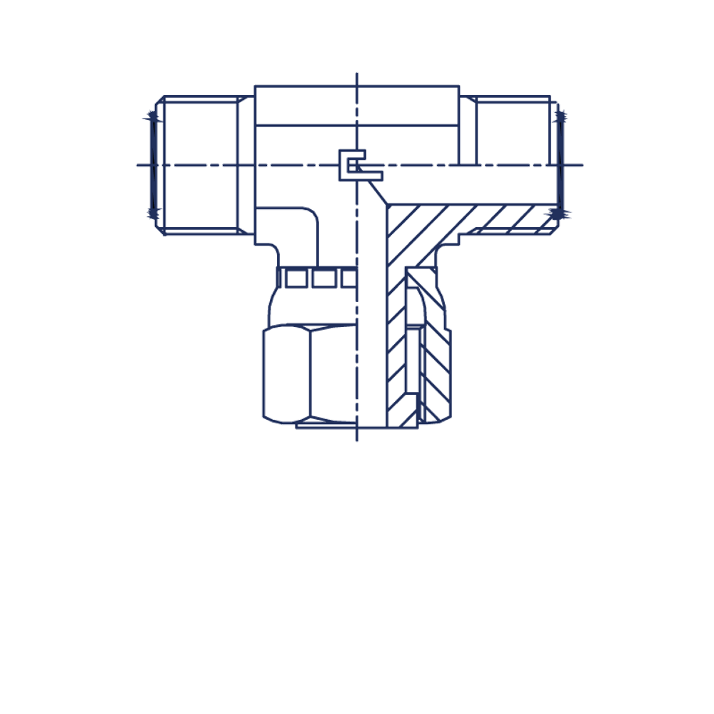 Соединение FNT ORFS 13/16" D12 (обжатая гайка)