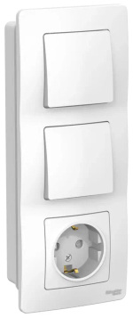 BLANCA С/У БЛОК: РОЗЕТ з/к шт 16А, 250В + ВЫКЛ 1-кл. + ВЫКЛ 1-кл. БЕЛЫЙ