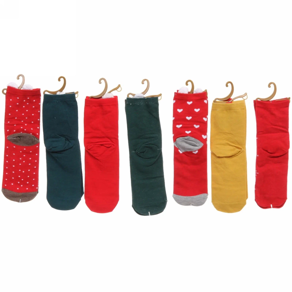 Носки женские «Новогодние забавы», микс 4 цвета, р-р 36-39 (крючок, пакет, стикер)