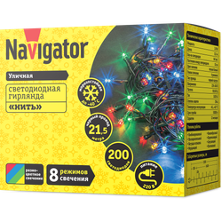 Гирлянда Navigator 61 830 NGF-S01-200RGBY-10-21.5m-230-C8-BL-IP44