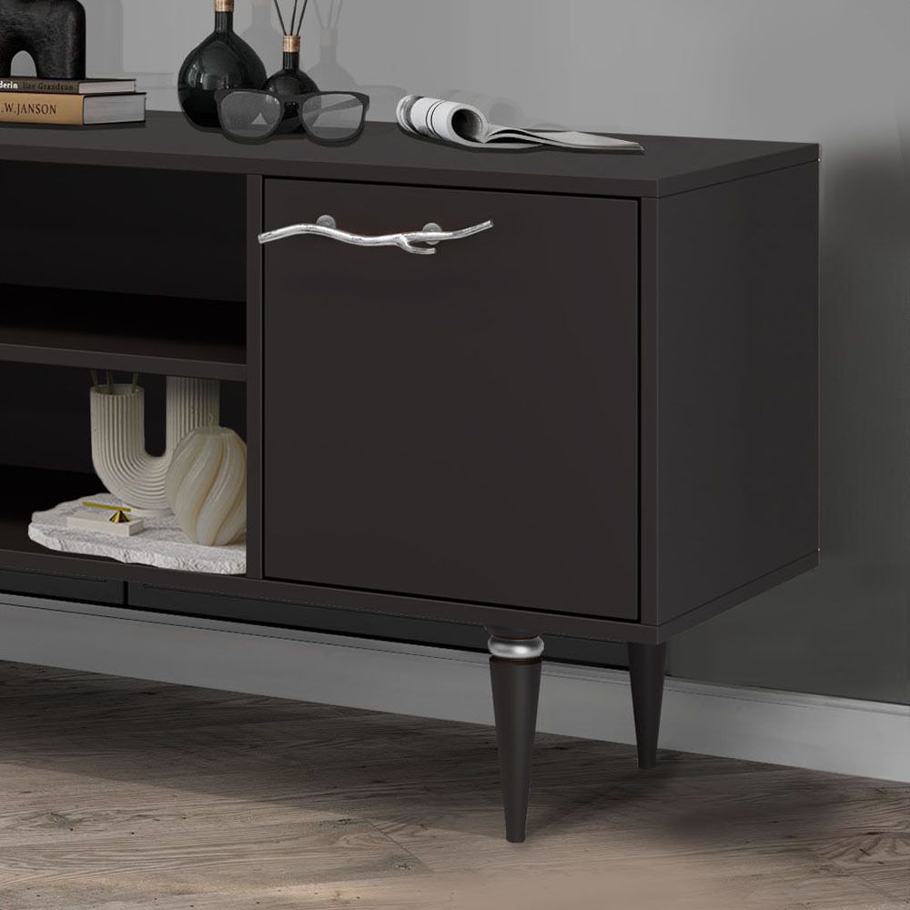 Тумба под ТВ Арт Колор matte 155см Классик Сильвер Терпкий коричневый матовый