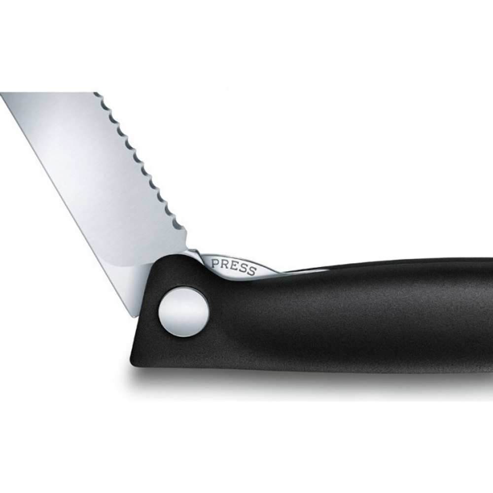 Нож столовый, лезвие 11 см, серрейторная заточка, черный, Victorinox