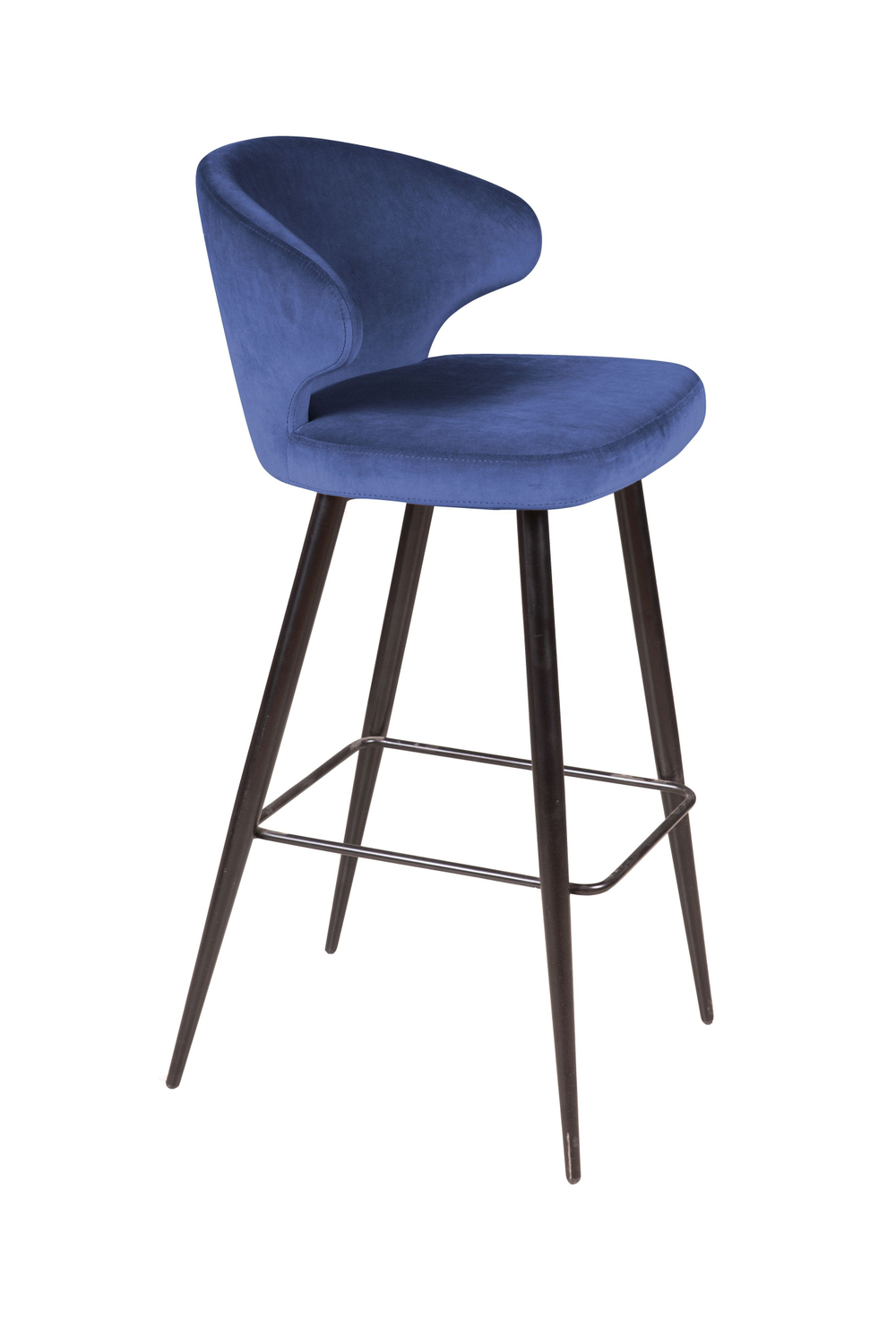 Стул барный Richard, бархат синий 29